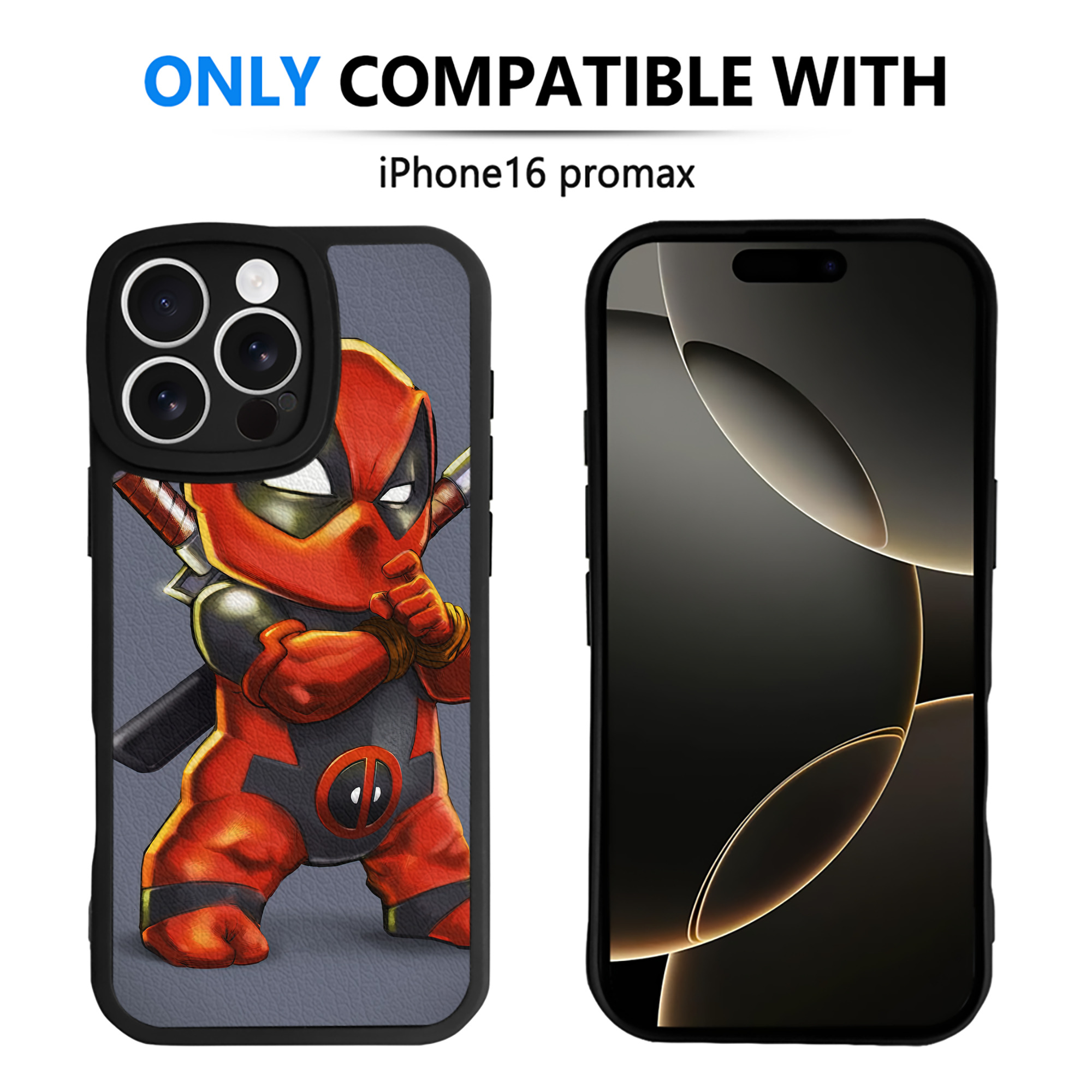 （画像用） Deadpool デッドプール 【iPhone 16シリーズ対応】シリコンスマホケース（レザー調） 材質：シリコン